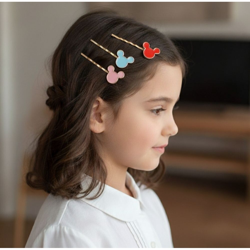 Boutique NIP 3pc Disney Inspired Mickey Mouse- Heads- Gold Bobby Pin Hair Set 🐈